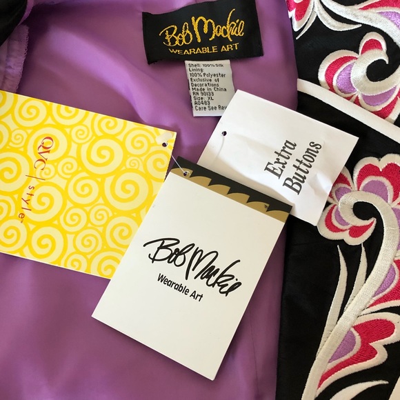 Bob Mackie Wearable Art Silk XL Jacket Designer - Picture 5 of 7